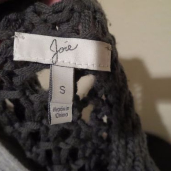 Joie Prima Layered open knit sweater gray small - Picture 4 of 5